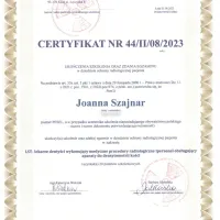Certyfikat szkolenia i zdania egzaminu